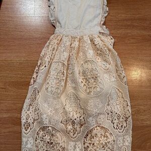 Elegant Cream Lace Kids Dress